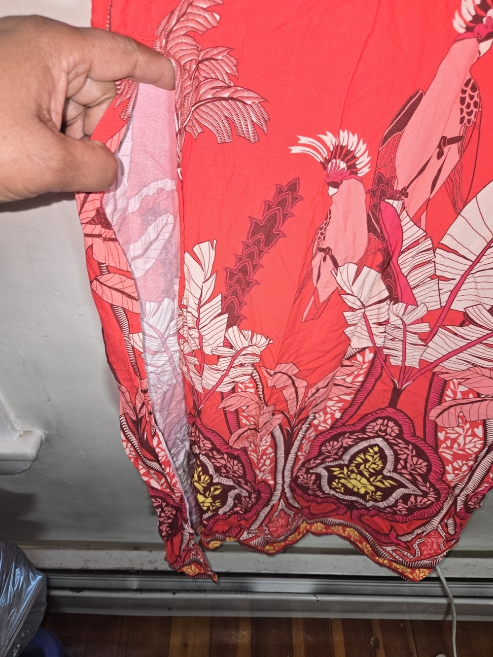 Red Tropical Print Maxi Dress - Picture 7 of 10